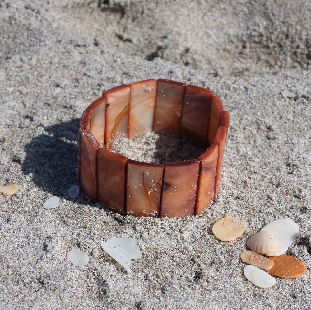 Maple Amber Glass slab bracelets